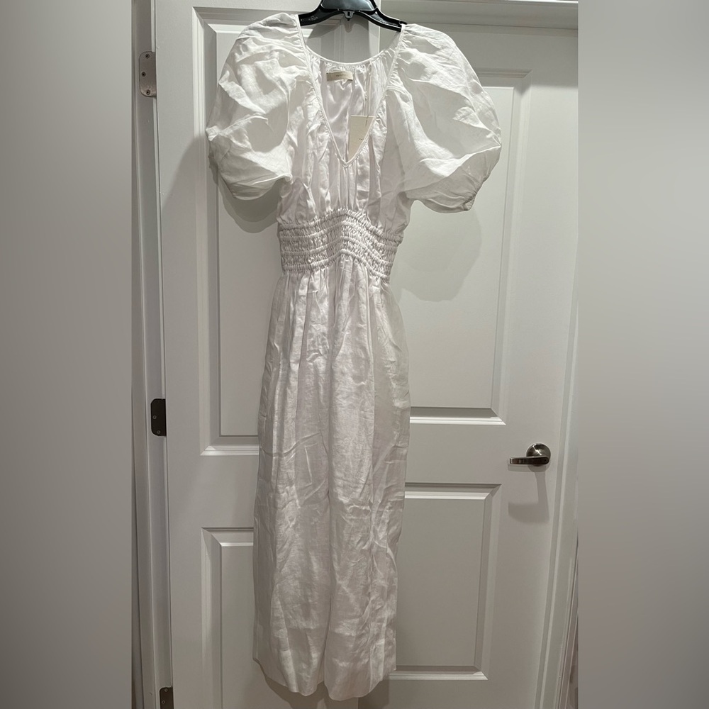 NWT Faithfull The Brand Geriba Midi Bridal Dress White - Picture 3 of 5